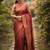 Maroon zari woven ready to wear saree