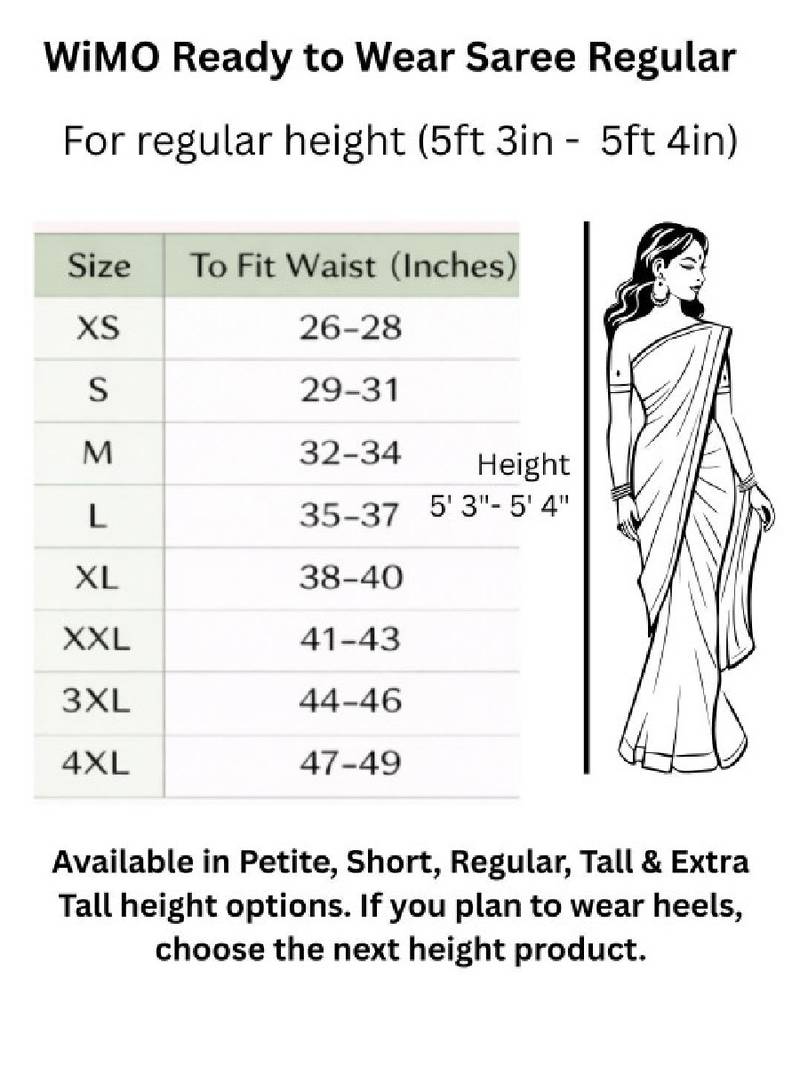 Maroon zari woven ready to wear saree