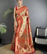 Floral zari art silk heavy work kanjeevaram saree