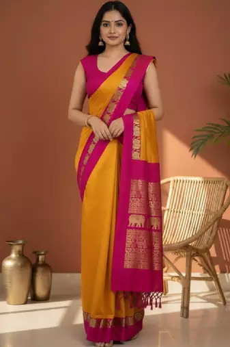 Pure cotton kanjeevaram saree