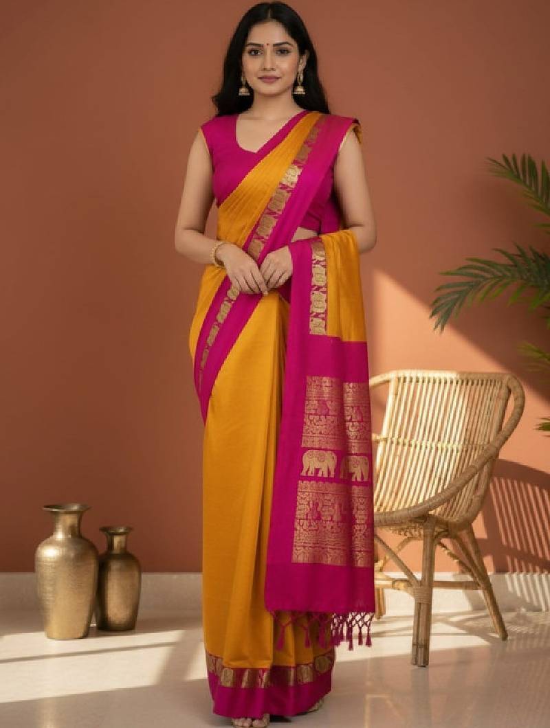 Pure cotton kanjeevaram saree