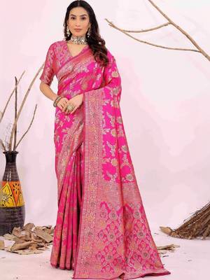 Woven design zari art silk kanjeevaram saree 1
