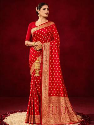 Woven design zari silk blend kanjeevaram saree 1