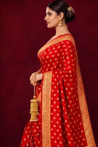 Woven design zari silk blend kanjeevaram saree