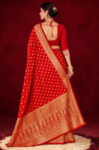 Woven design zari silk blend kanjeevaram saree