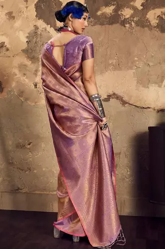 Woven design kanjeevaram saree with blouse piece
