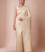Ethnic motifs zari silk blend handloom kanjeevaram saree