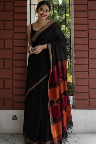 Woven design silk blend heavy work kanjeevaram saree