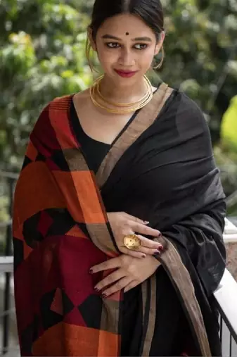 Woven design silk blend heavy work kanjeevaram saree