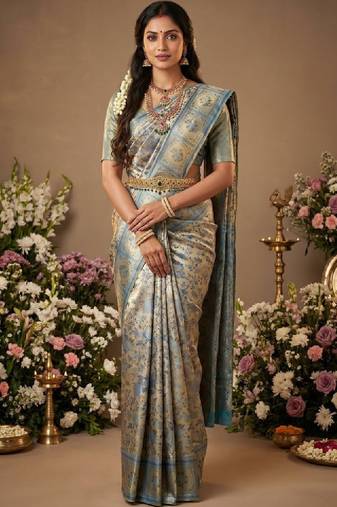 Woven design zari art silk handloom kanjeevaram saree
