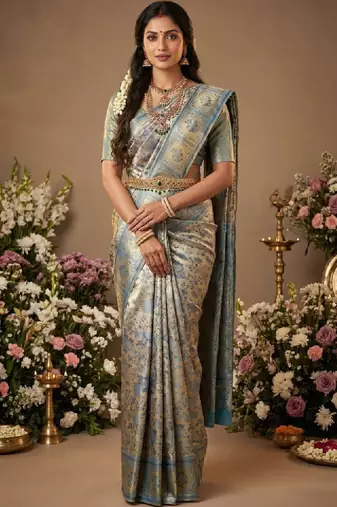 Woven design zari art silk handloom kanjeevaram saree