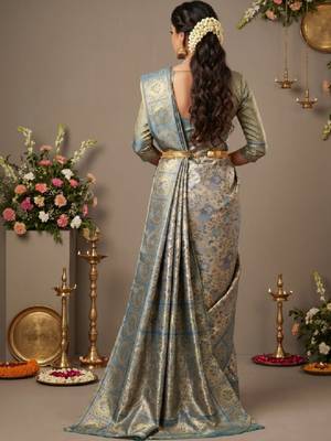 Woven design zari art silk handloom kanjeevaram saree 2