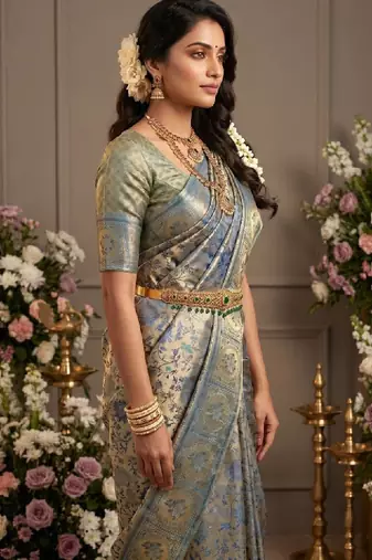Woven design zari art silk handloom kanjeevaram saree
