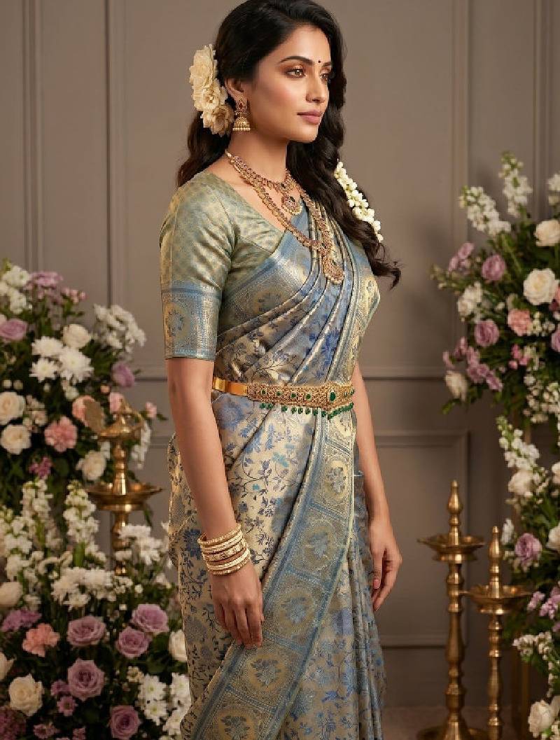 Woven design zari art silk handloom kanjeevaram saree