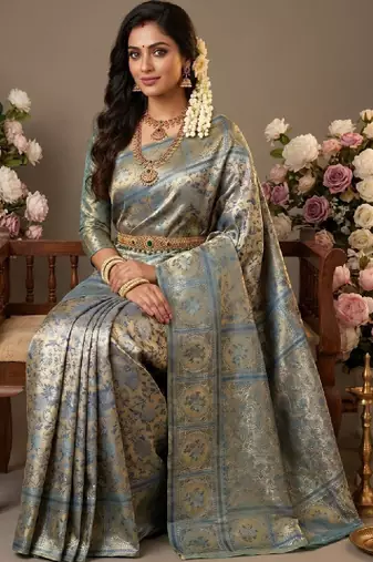 Woven design zari art silk handloom kanjeevaram saree