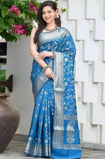 Floral zari art silk kanjeevaram saree