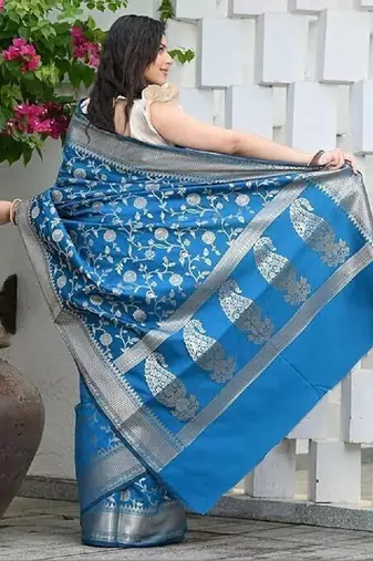 Floral zari art silk kanjeevaram saree