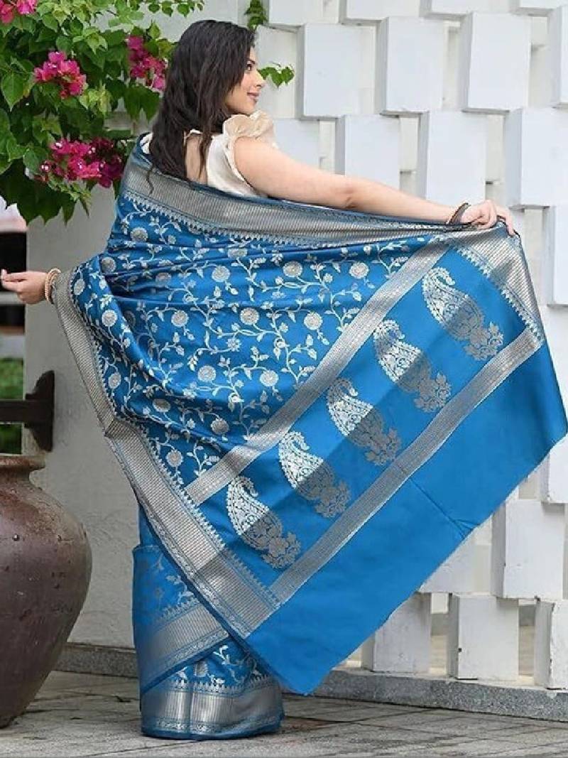Floral zari art silk kanjeevaram saree