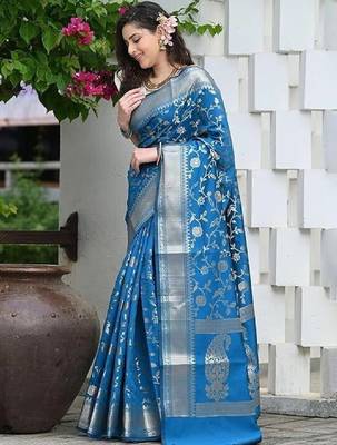 Floral zari art silk kanjeevaram saree 3