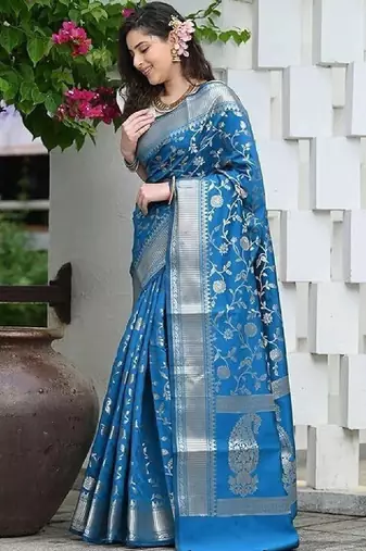Floral zari art silk kanjeevaram saree