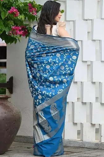 Floral zari art silk kanjeevaram saree