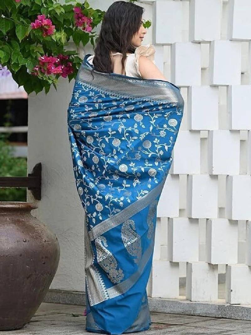 Floral zari art silk kanjeevaram saree