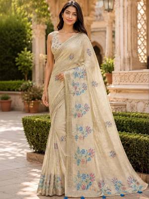 Floral art silk kanjeevaram saree 1