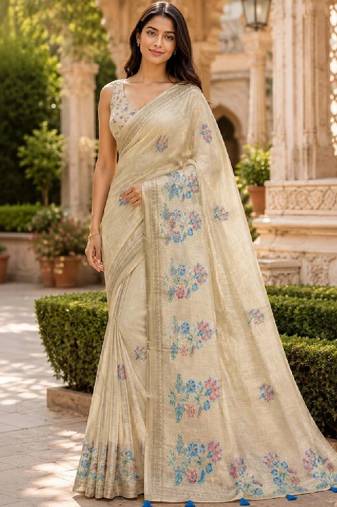 Floral art silk kanjeevaram saree