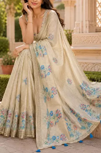Floral art silk kanjeevaram saree