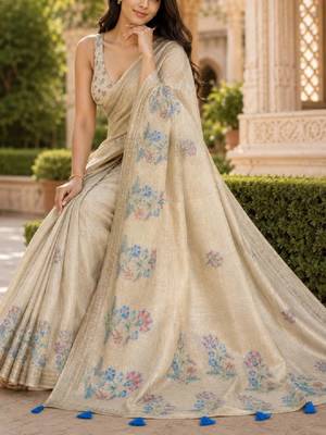 Floral art silk kanjeevaram saree 4
