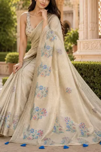 Floral art silk kanjeevaram saree
