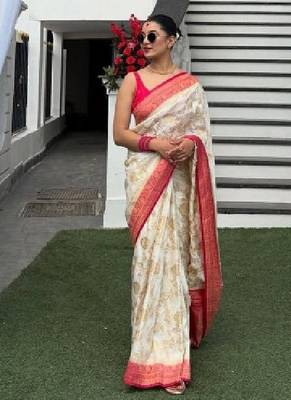 Woven design zari art silk kanjeevaram saree 1