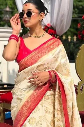 Woven design zari art silk kanjeevaram saree