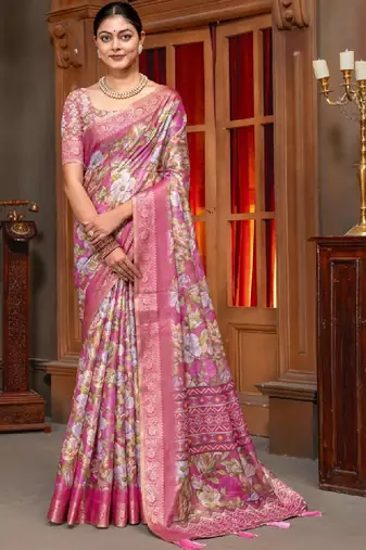 Floral zari designer kanjeevaram saree