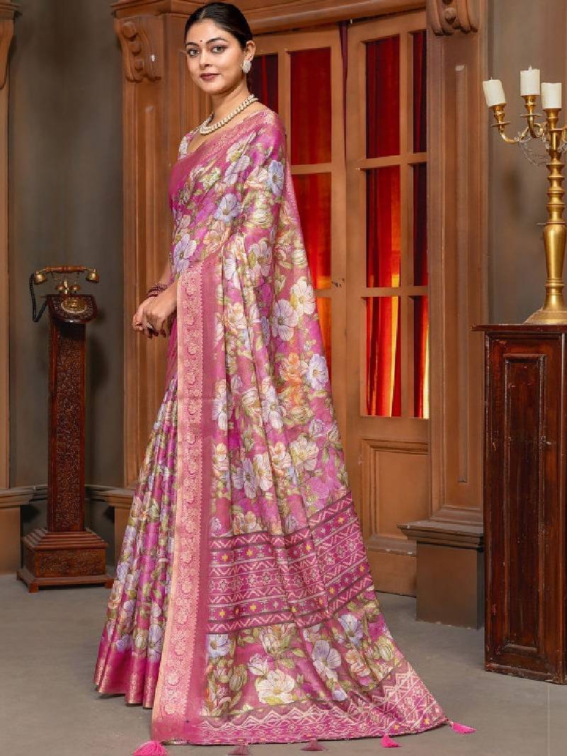 Floral zari designer kanjeevaram saree
