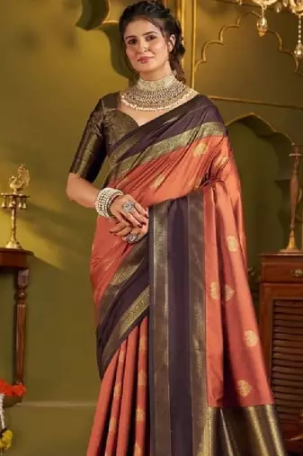 Woven design zari silk blend designer kanjeevaram saree