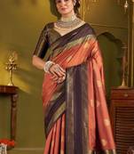 Woven design zari silk blend designer kanjeevaram saree