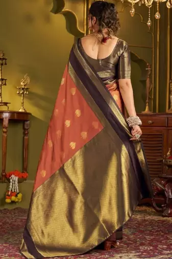 Woven design zari silk blend designer kanjeevaram saree