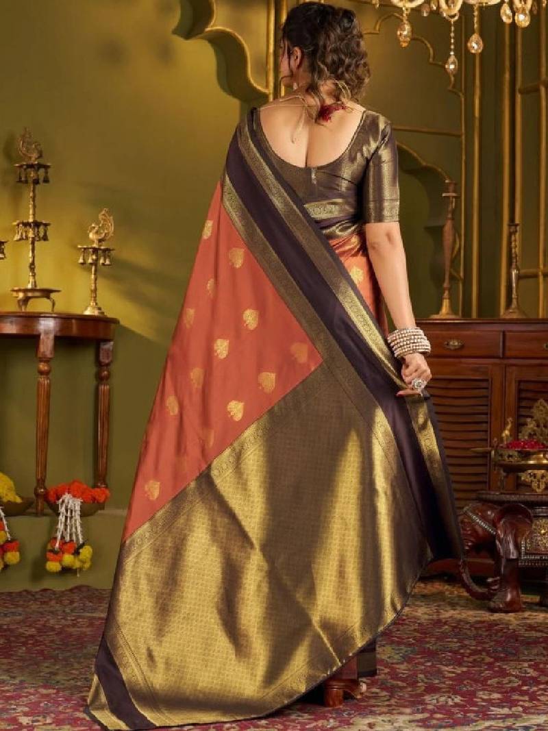 Woven design zari silk blend designer kanjeevaram saree