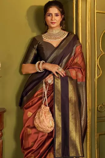 Woven design zari silk blend designer kanjeevaram saree