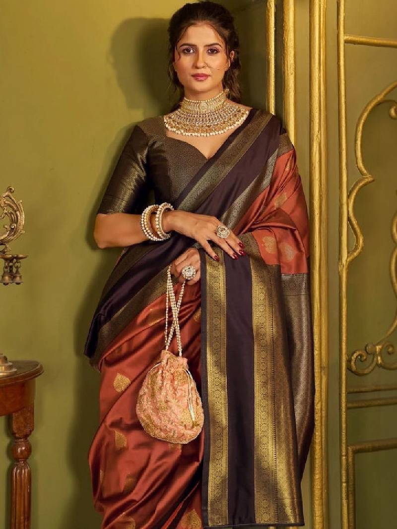 Woven design zari silk blend designer kanjeevaram saree