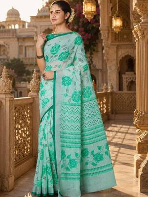 Floral zari silk cotton kanjeevaram saree 1