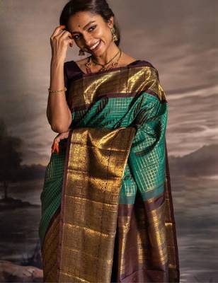 Zari silk blend kanjeevaram saree 1