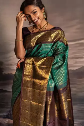 Zari silk blend kanjeevaram saree