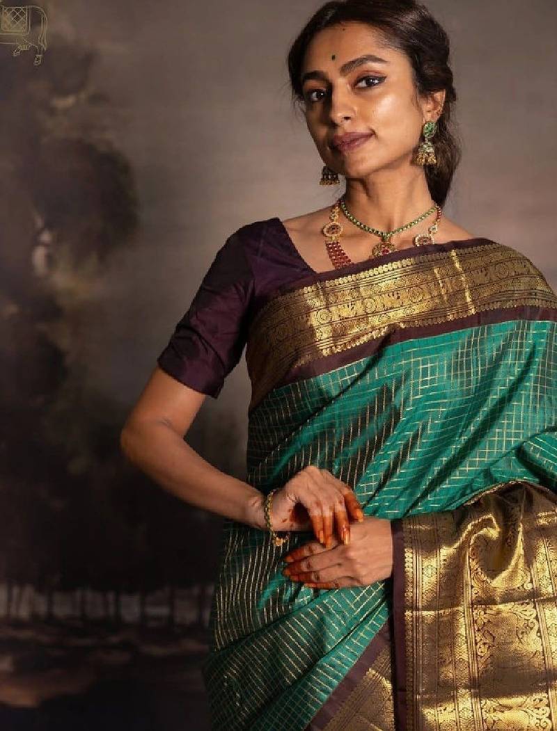 Zari silk blend kanjeevaram saree