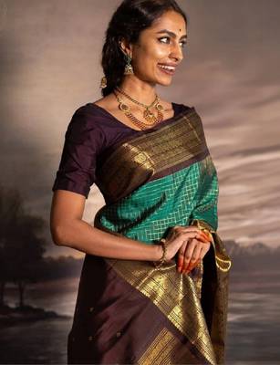 Zari silk blend kanjeevaram saree 3