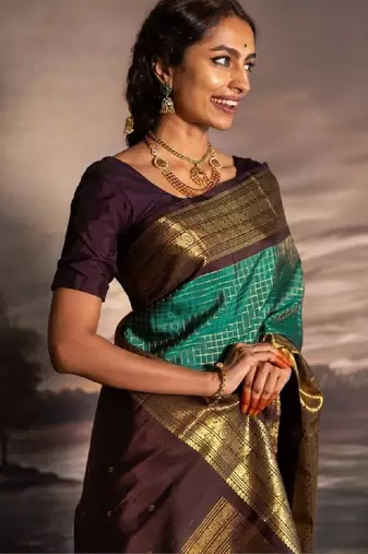 Zari silk blend kanjeevaram saree