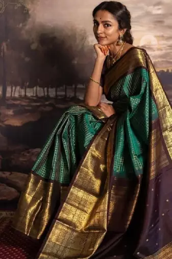 Zari silk blend kanjeevaram saree
