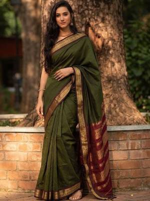 Woven design zari art silk kanjeevaram saree 1