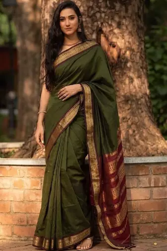 Woven design zari art silk kanjeevaram saree